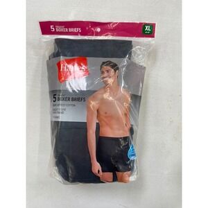 Hanes Best Mens 5 Pack Tagless Boxer Briefs Black XL 40-42
